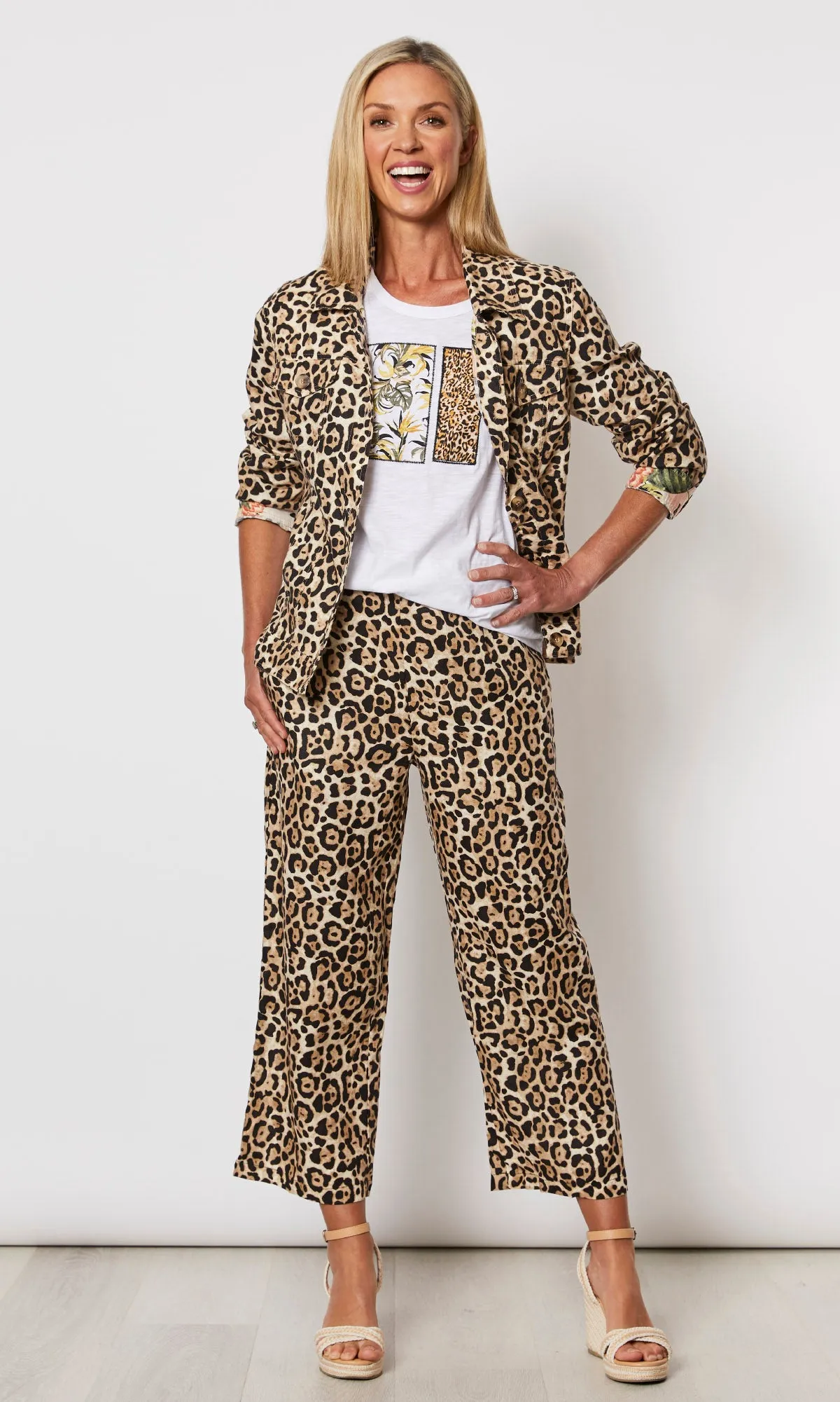 Animal Print Linen Pant