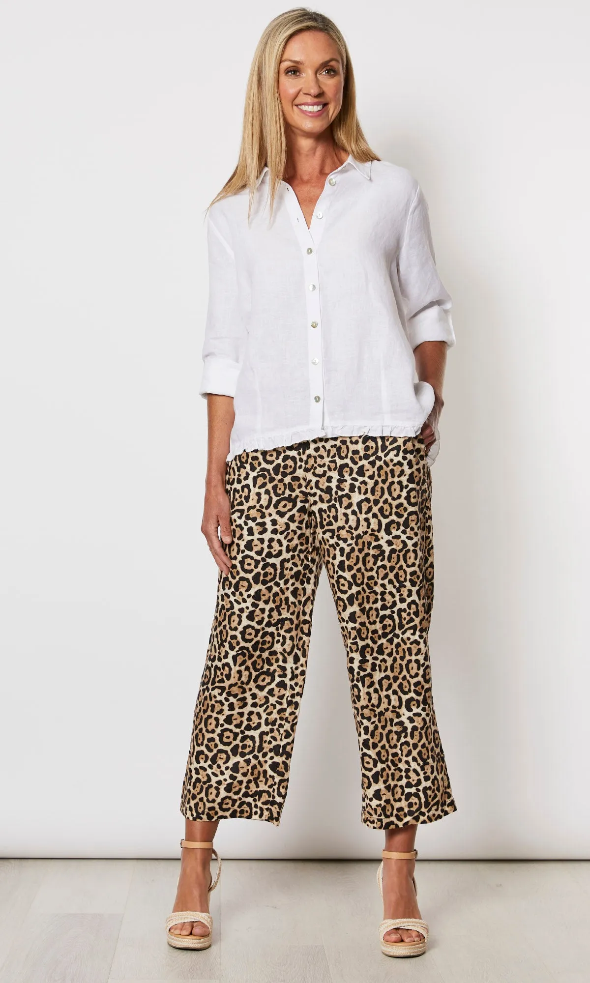 Animal Print Linen Pant