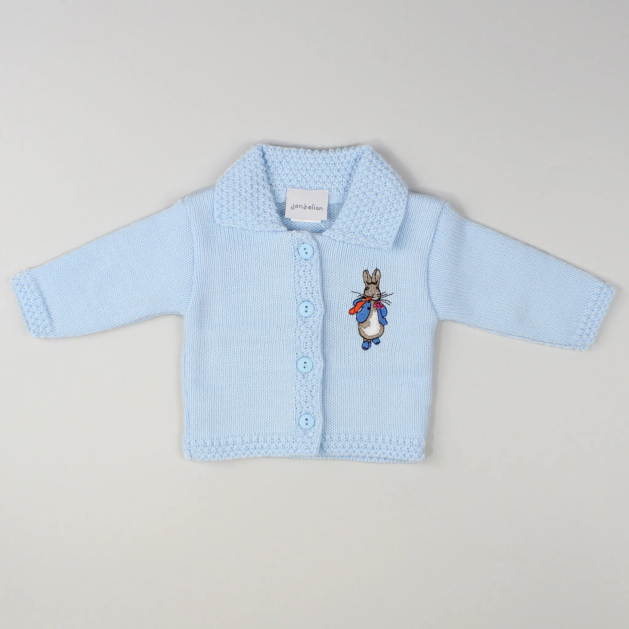 Baby Boy Cardigan - Blue - Rabbit Embroidery