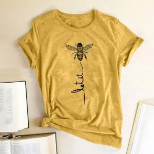 Bee Kind Aesthetics Graphic Short Sleeve Cotton Polyester T Shirt