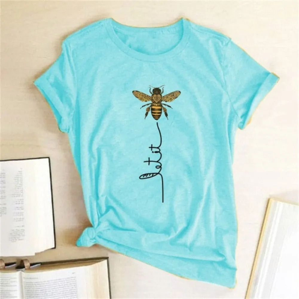 Bee Kind Aesthetics Graphic Short Sleeve Cotton Polyester T Shirt