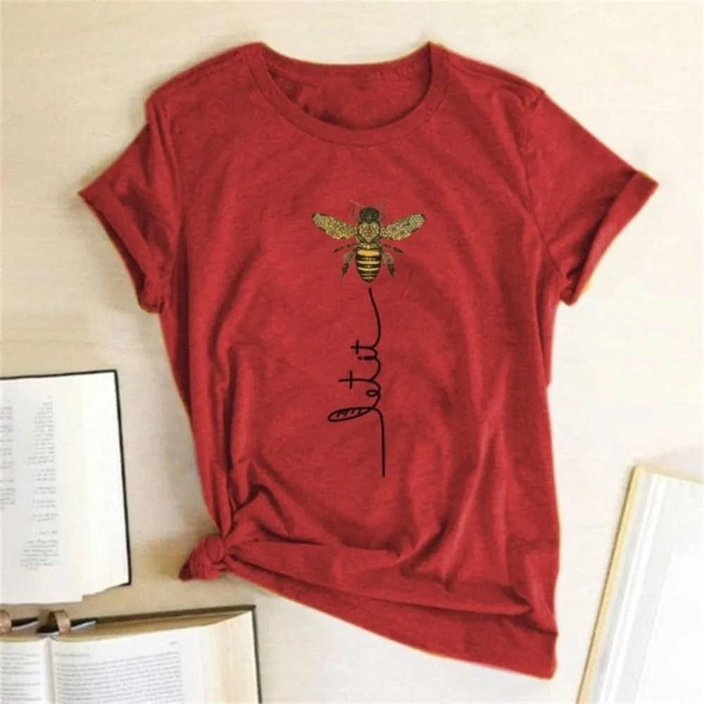 Bee Kind Aesthetics Graphic Short Sleeve Cotton Polyester T Shirt