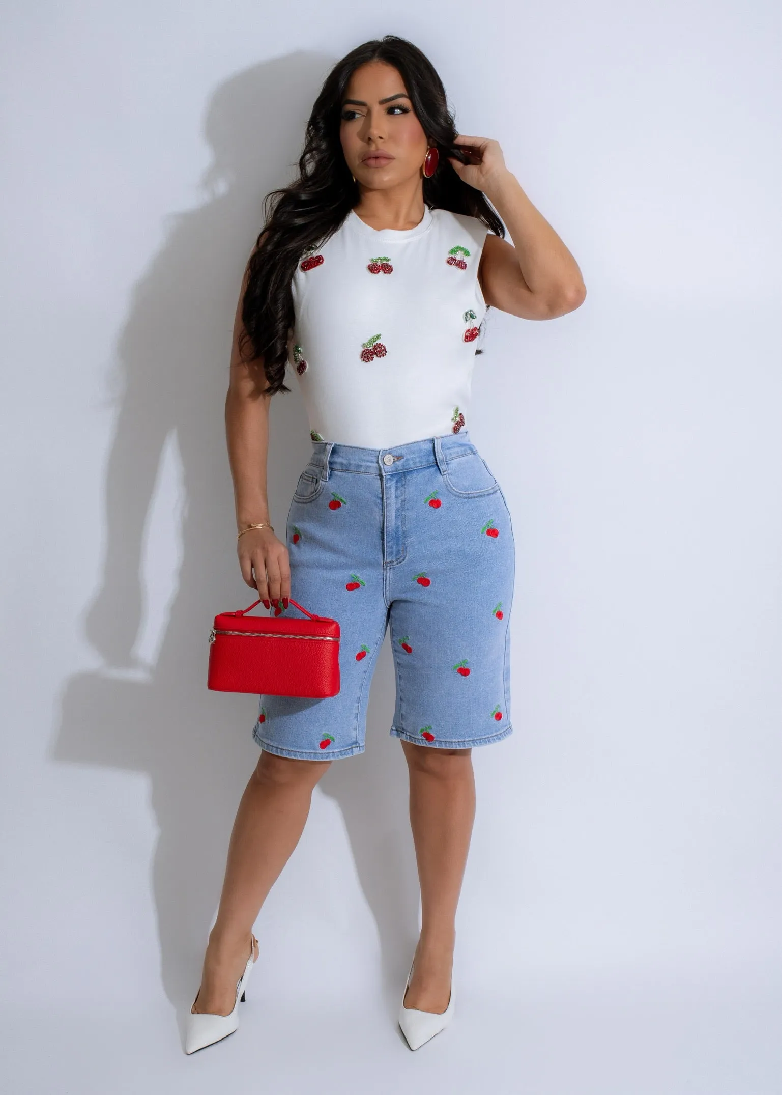 Cherry Pop Short Light Denim