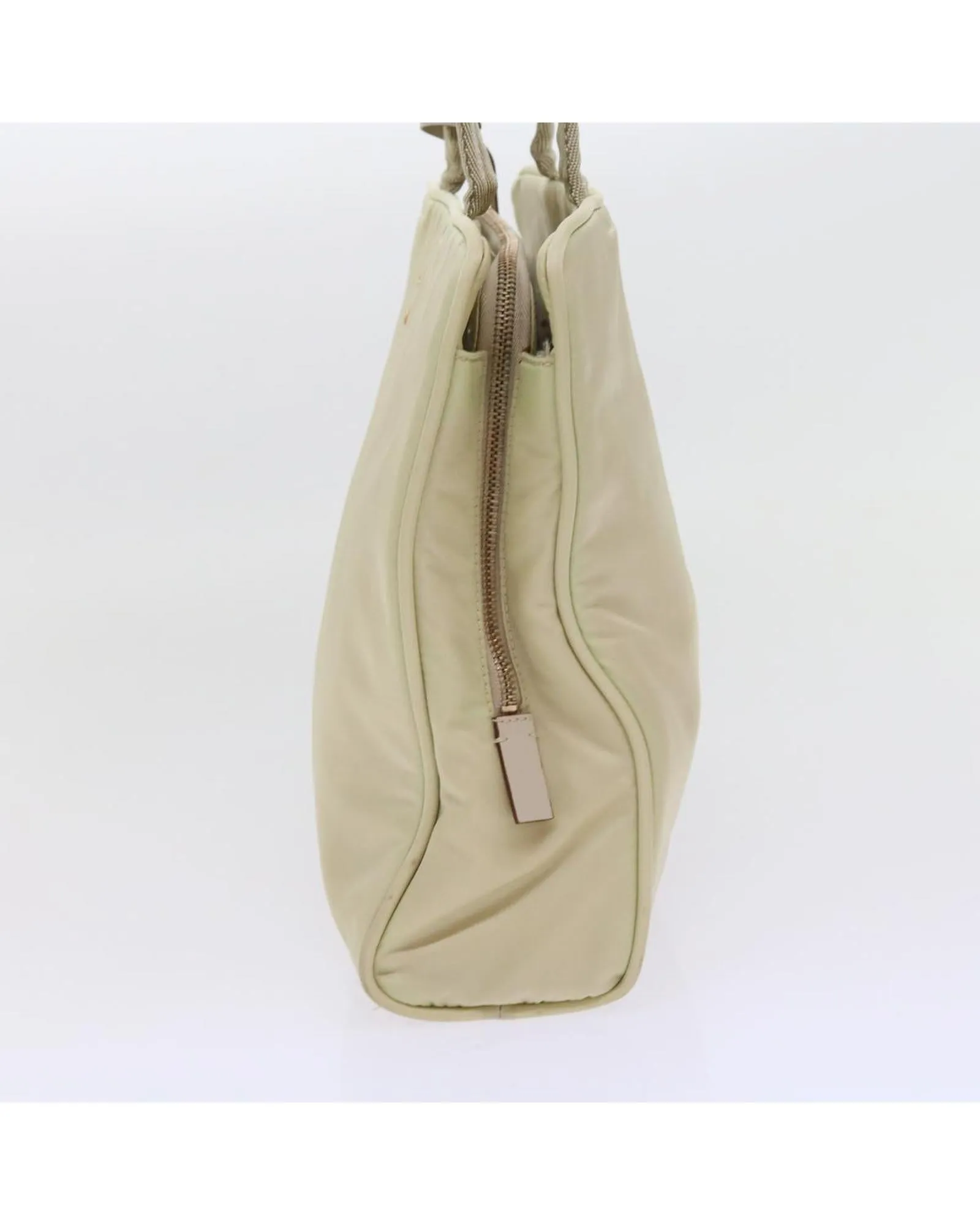 Cream Nylon Hand Bag with Clochette