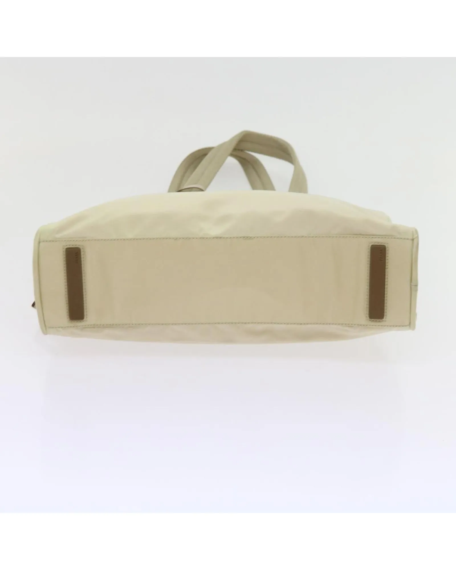 Cream Nylon Hand Bag with Clochette