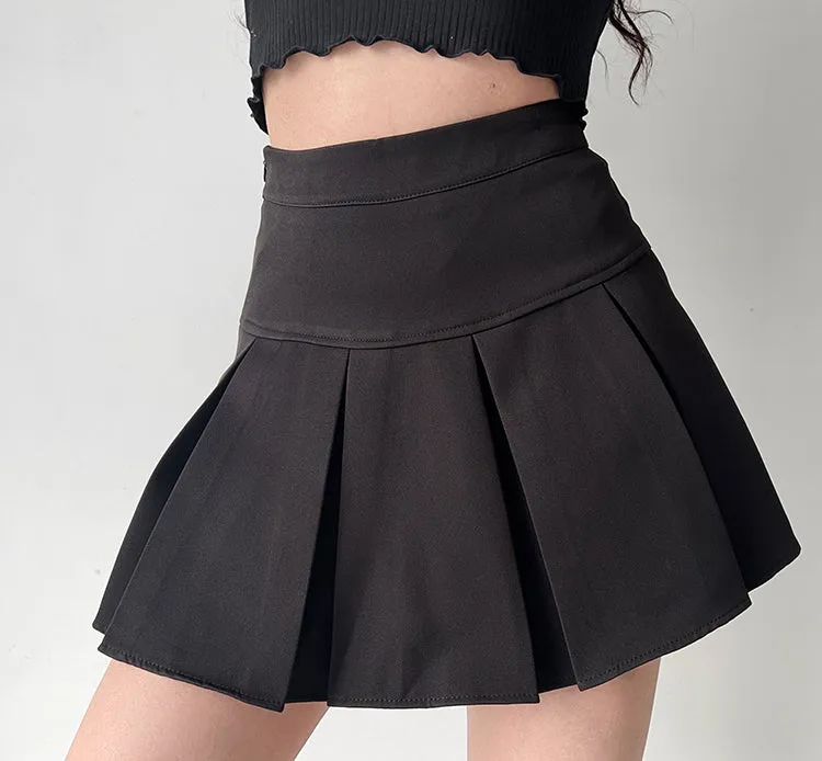 deanwangkt - Academia High-Waisted Pleated Skirt