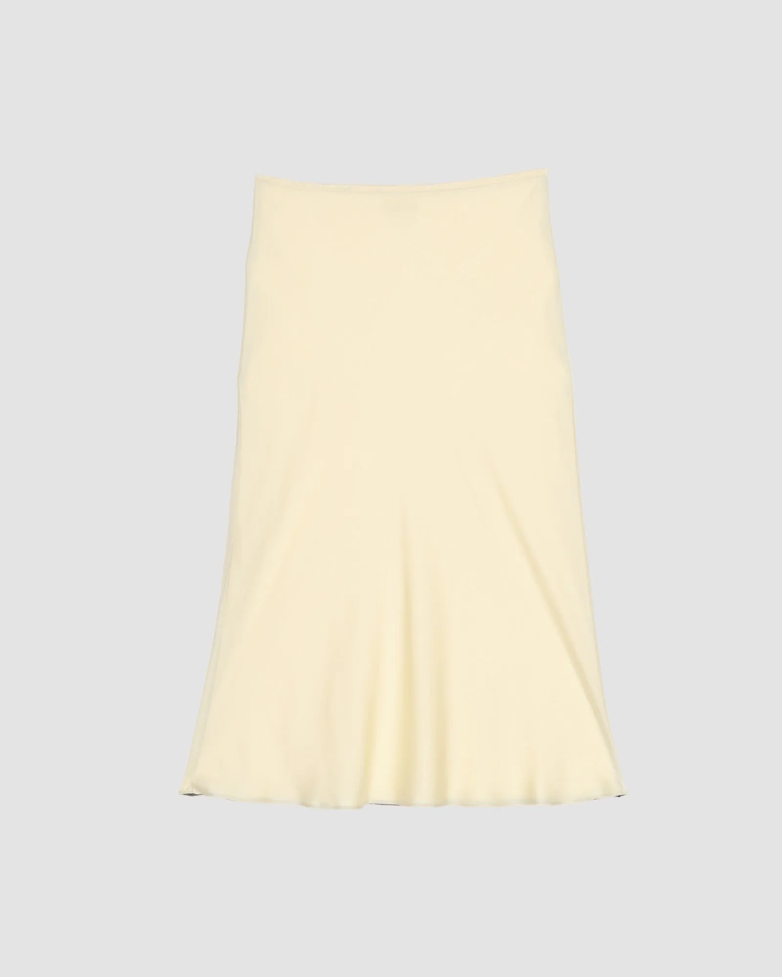 Sophia Yellow Dydine Mid-Length Satin Skirt - EcoVero Sustainable Fabric