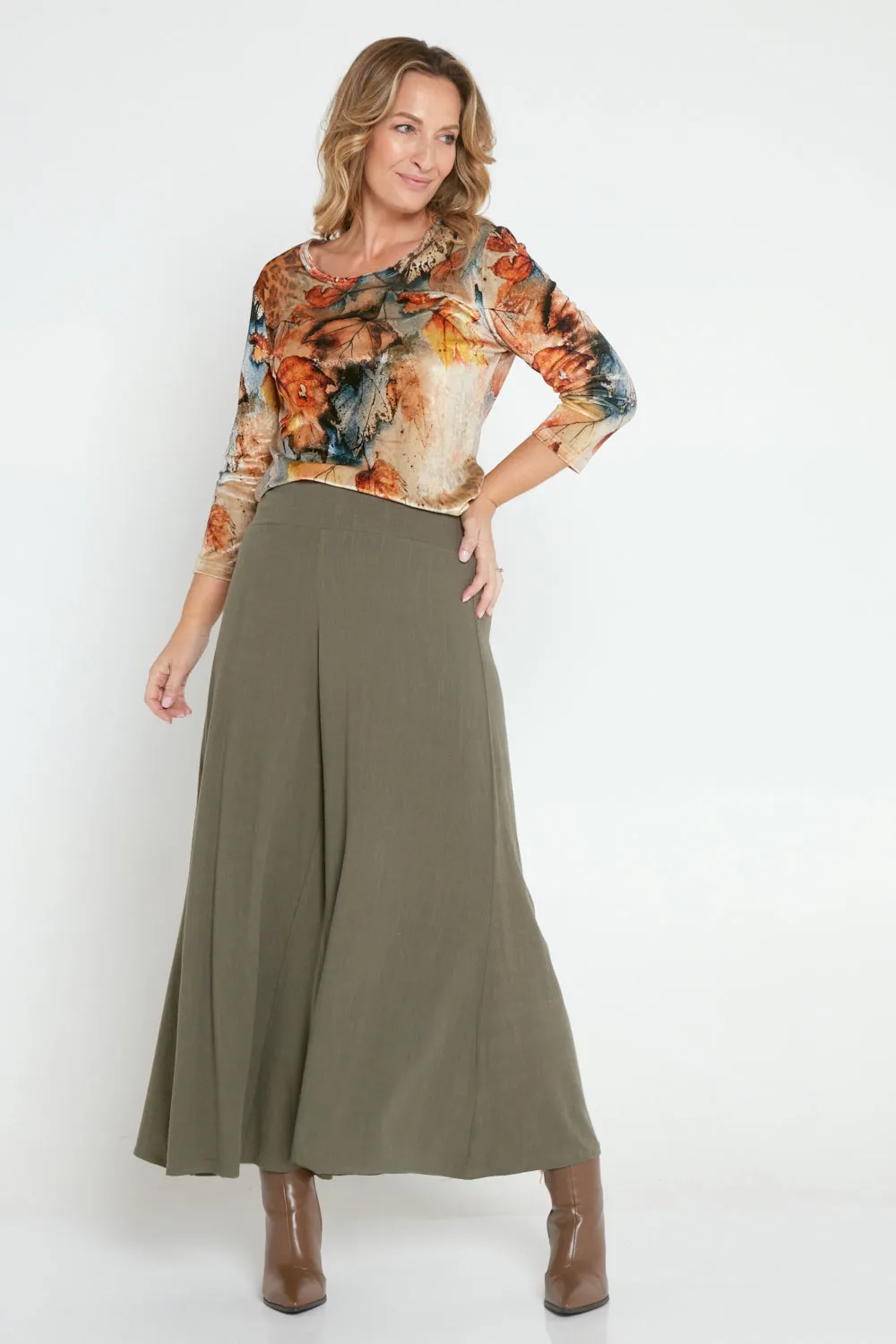 Elizabeth Wide Leg Pants - Khaki