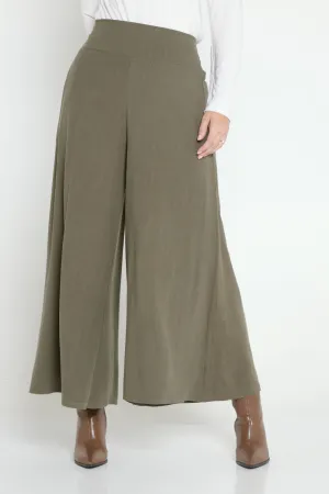 Elizabeth Wide Leg Pants - Khaki