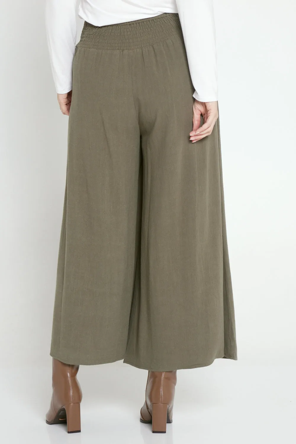 Elizabeth Wide Leg Pants - Khaki