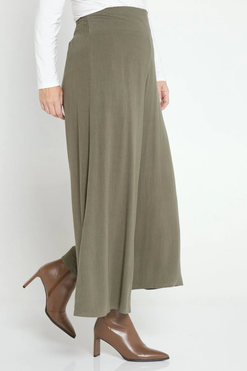 Elizabeth Wide Leg Pants - Khaki