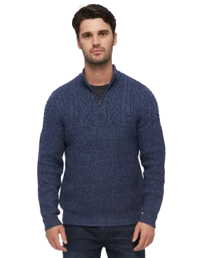 ELKTON CABLE BLOCKED 1/4-ZIP SWEATER