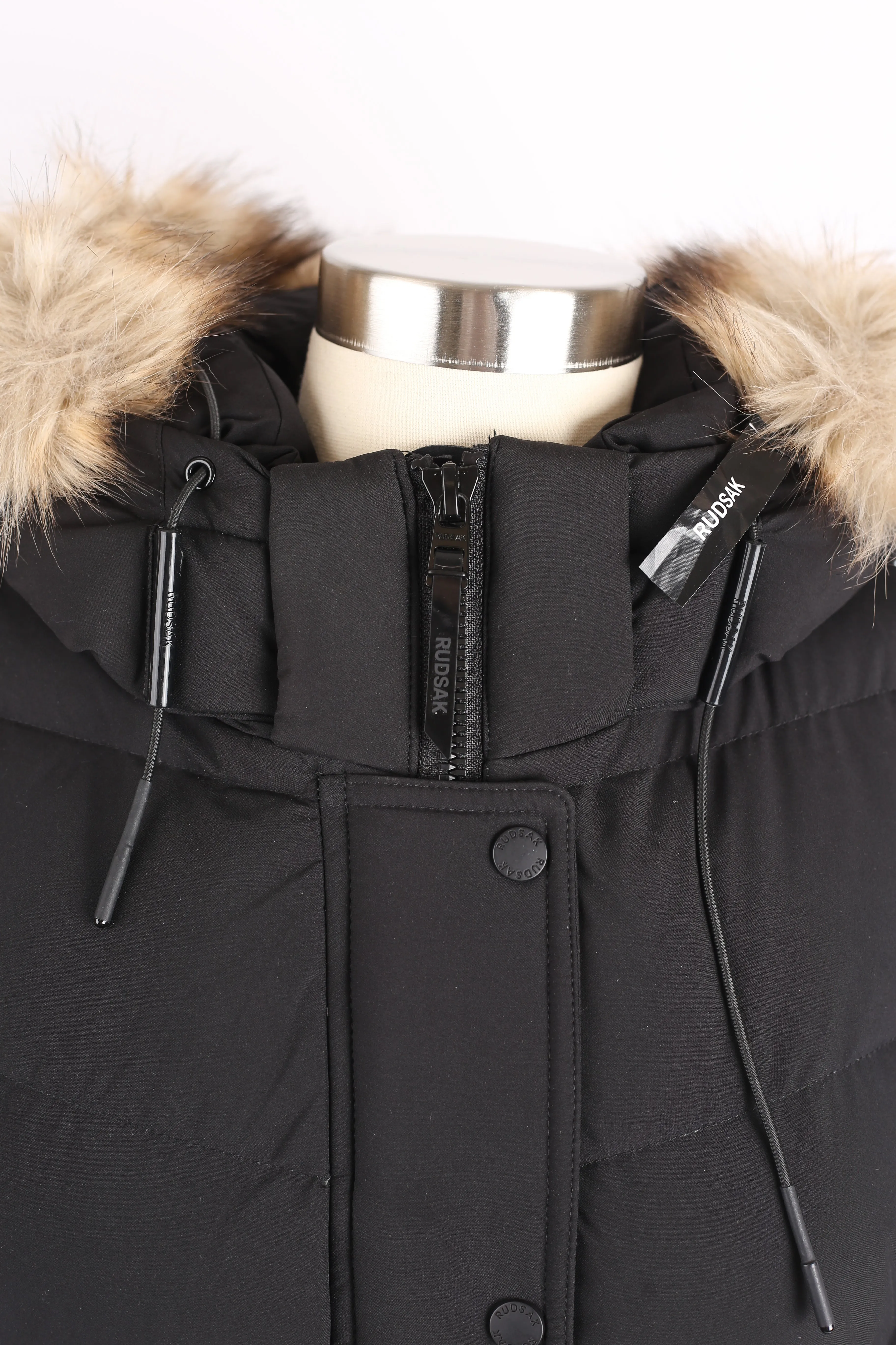 Elsie M Long Down Belted Parka W/ Fur Hood