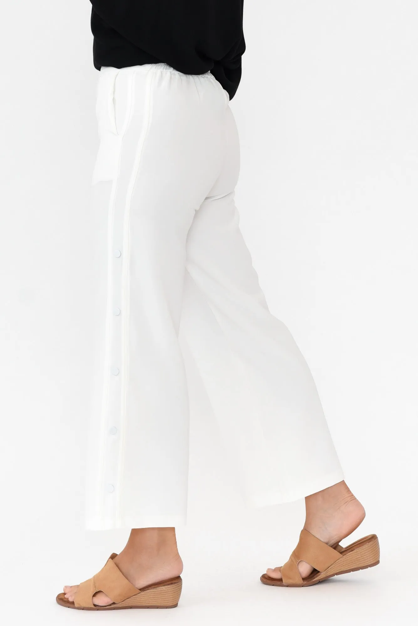 Estelle White Wide Leg Pants