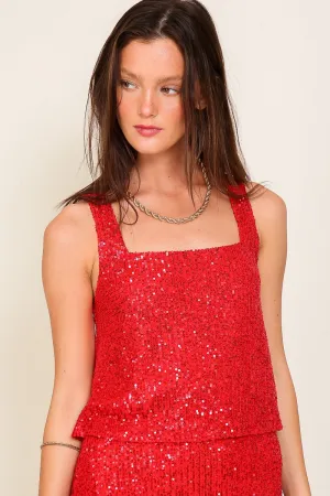 Gemma Sequin Square Neck Top