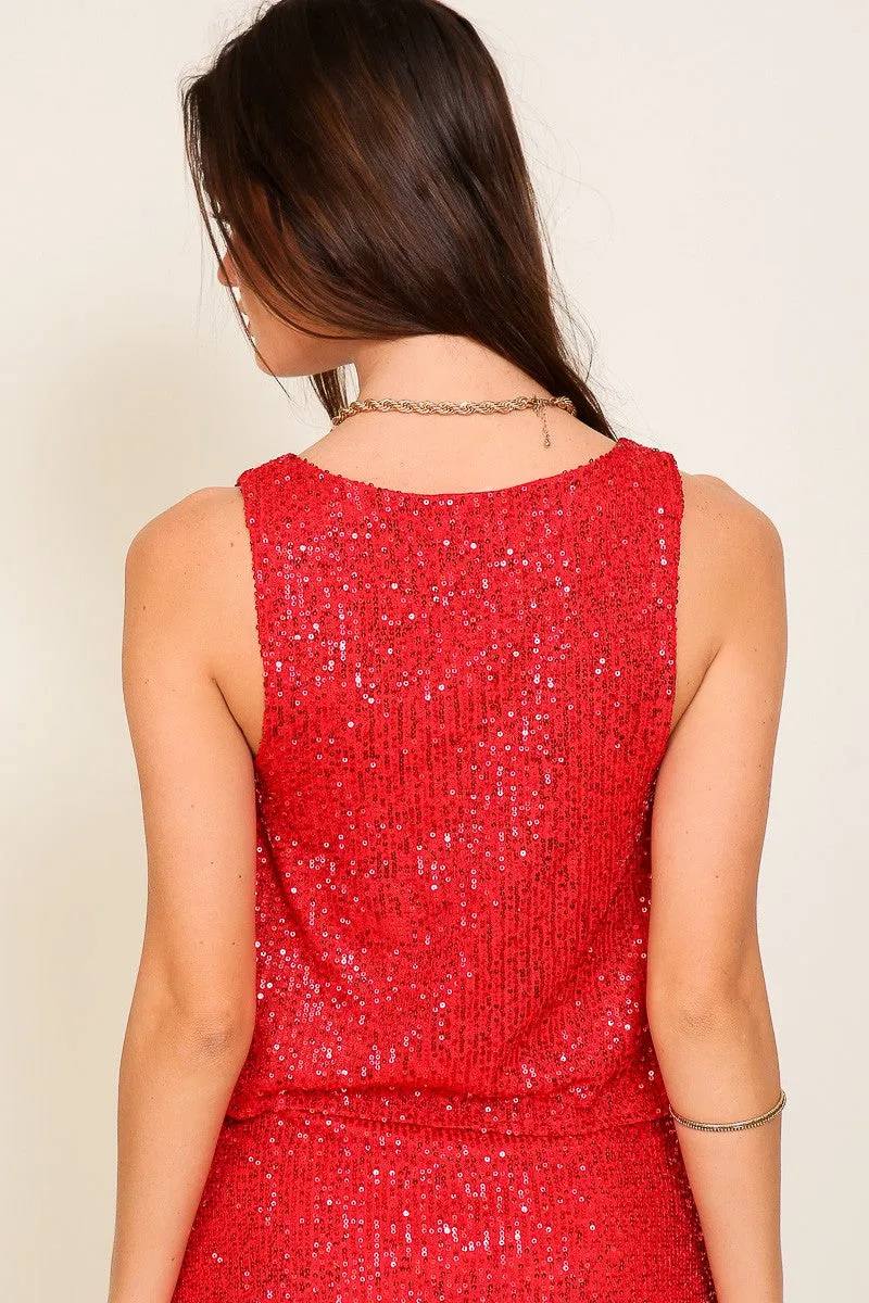 Gemma Sequin Square Neck Top