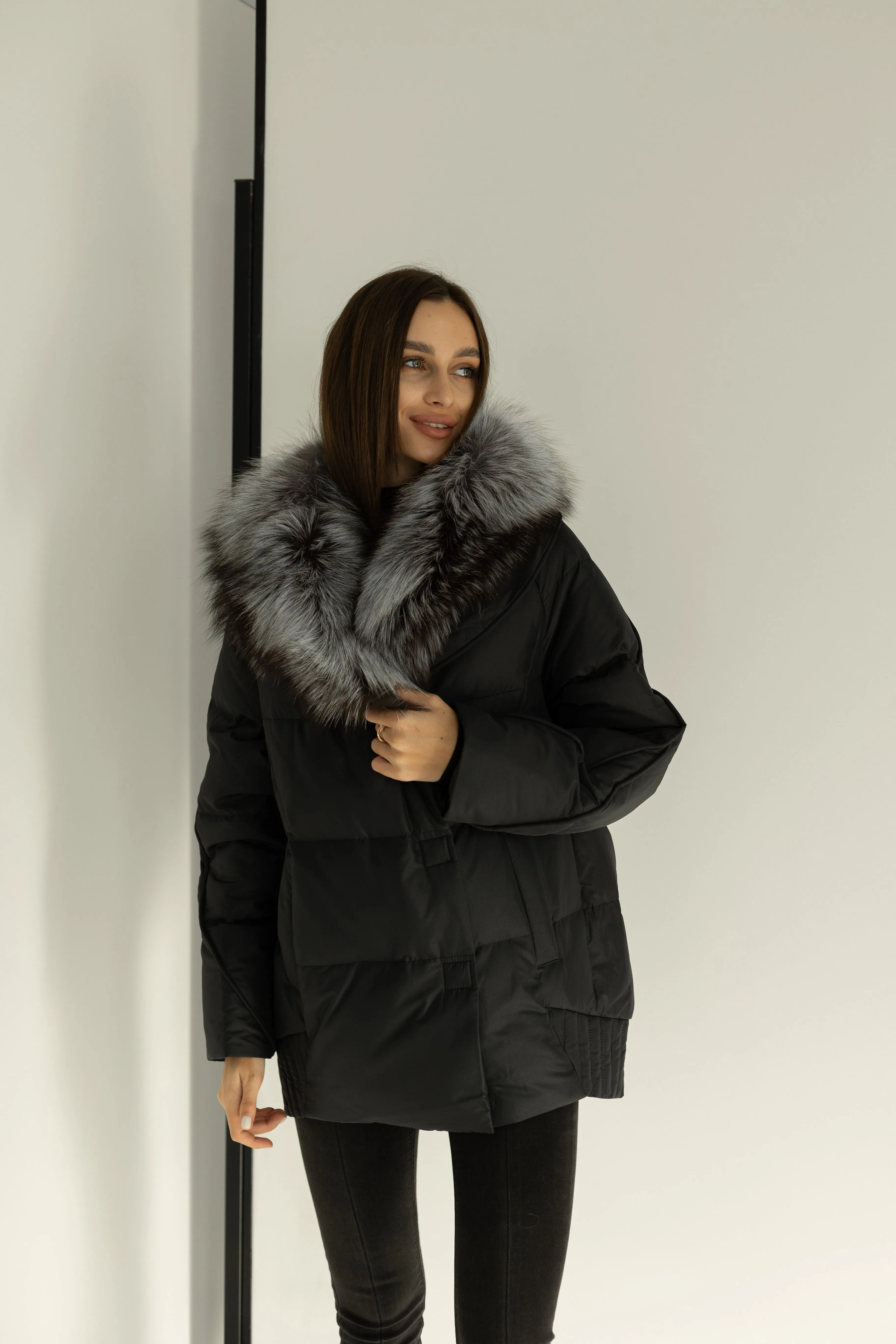 Genuine Silver Fox Down Fill Jacket