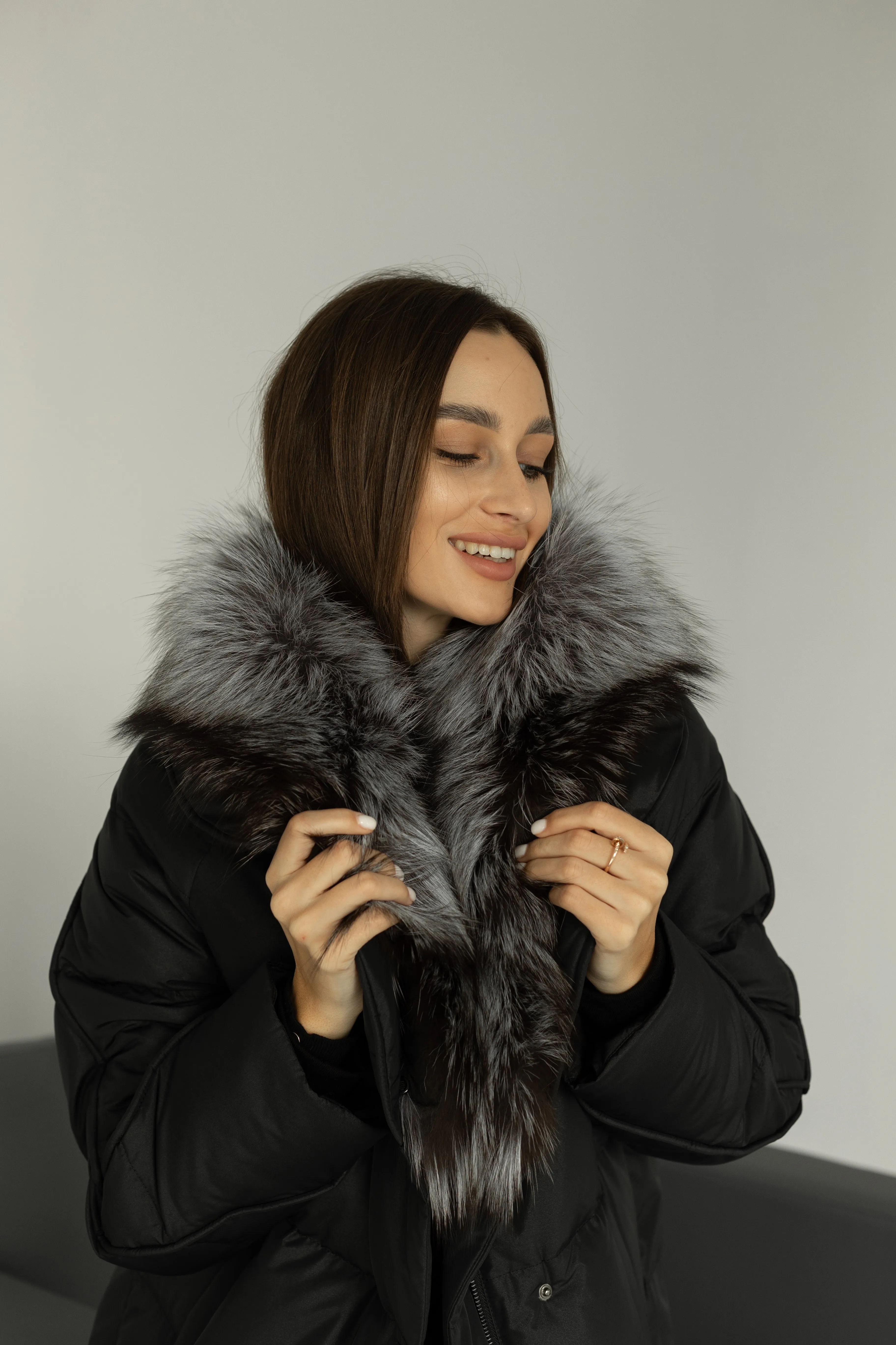 Genuine Silver Fox Down Fill Jacket