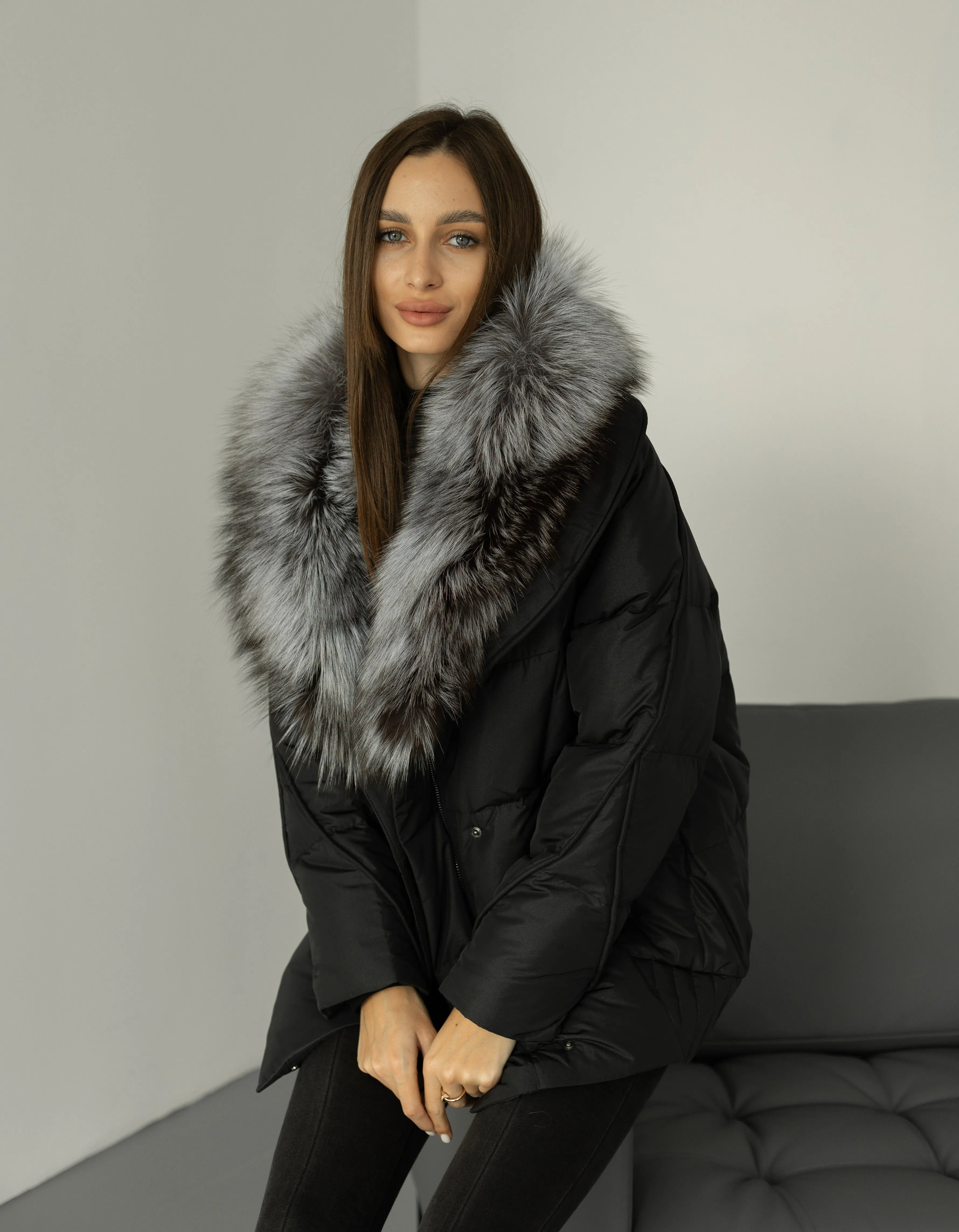 Genuine Silver Fox Down Fill Jacket