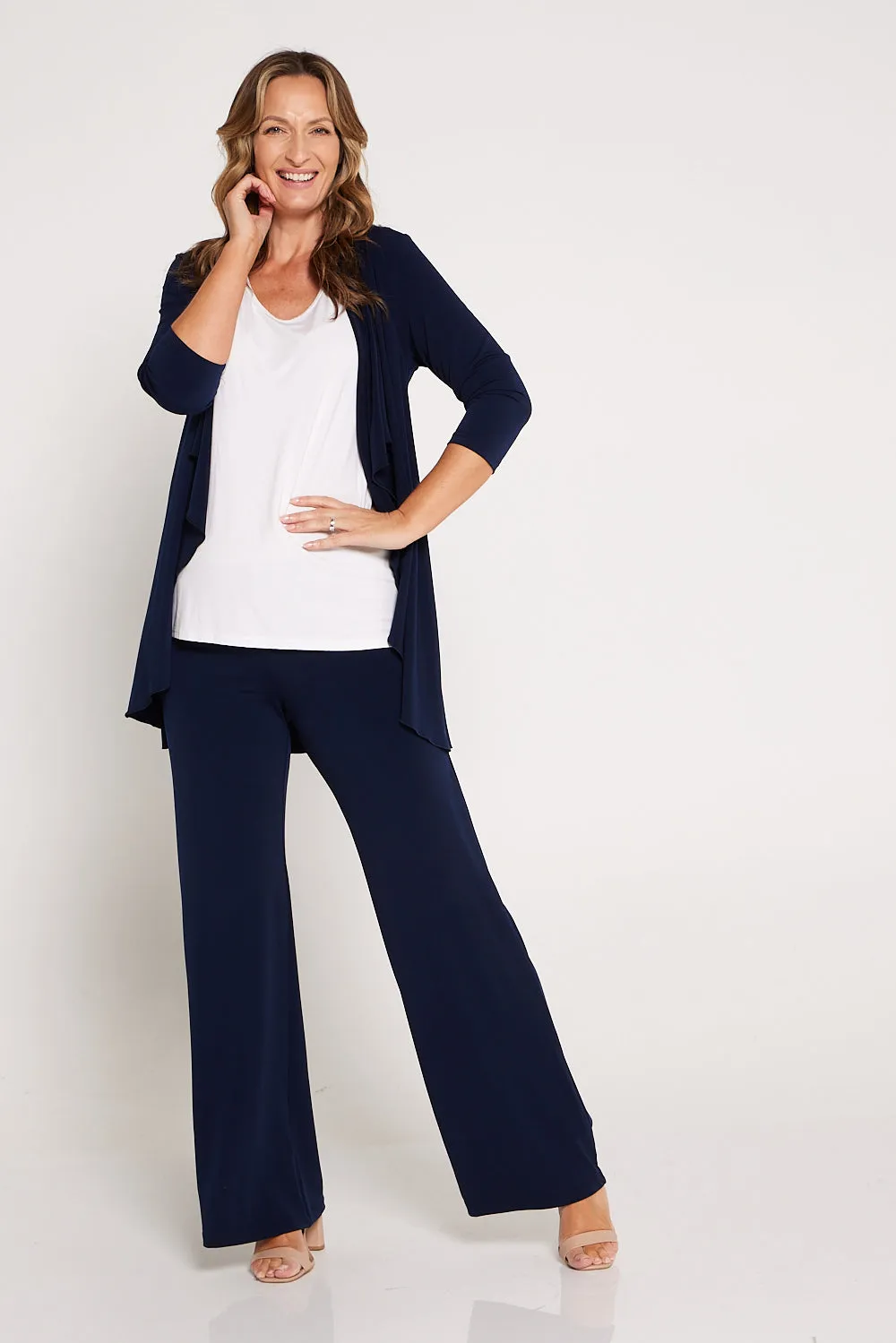 Kamala Wide Leg Pants - Navy