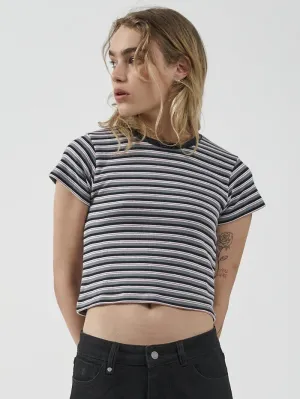 Knowledge Stripe Mini Fit Tee - Total Eclipse