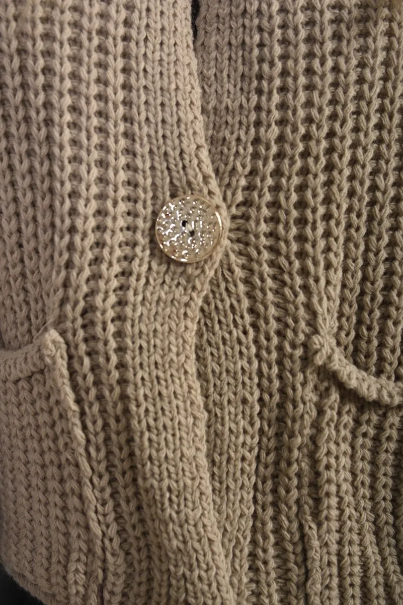 Melissa Chunky Cable Button Knit Cardigan