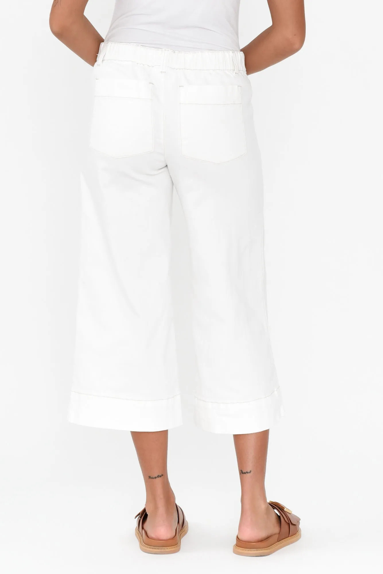 Narcy Ivory Wide Leg Jeans