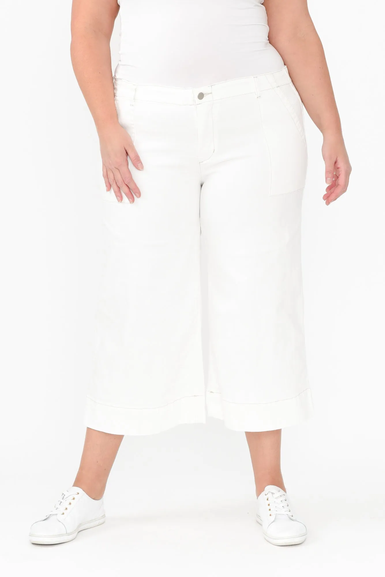 Narcy Ivory Wide Leg Jeans