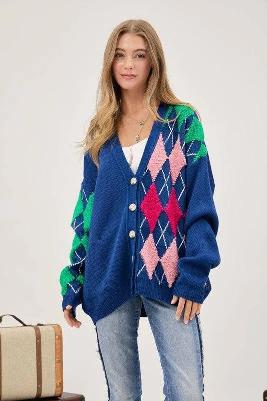 Plus size button-down cardigan