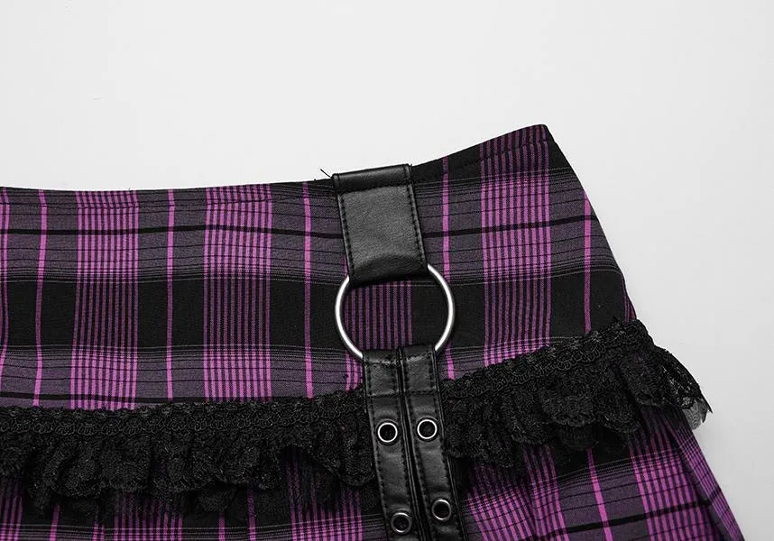 Quinn Tartan [Magenta/Black] | MINI SKIRT