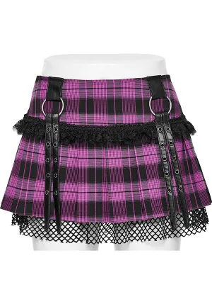 Quinn Tartan [Magenta/Black] | MINI SKIRT