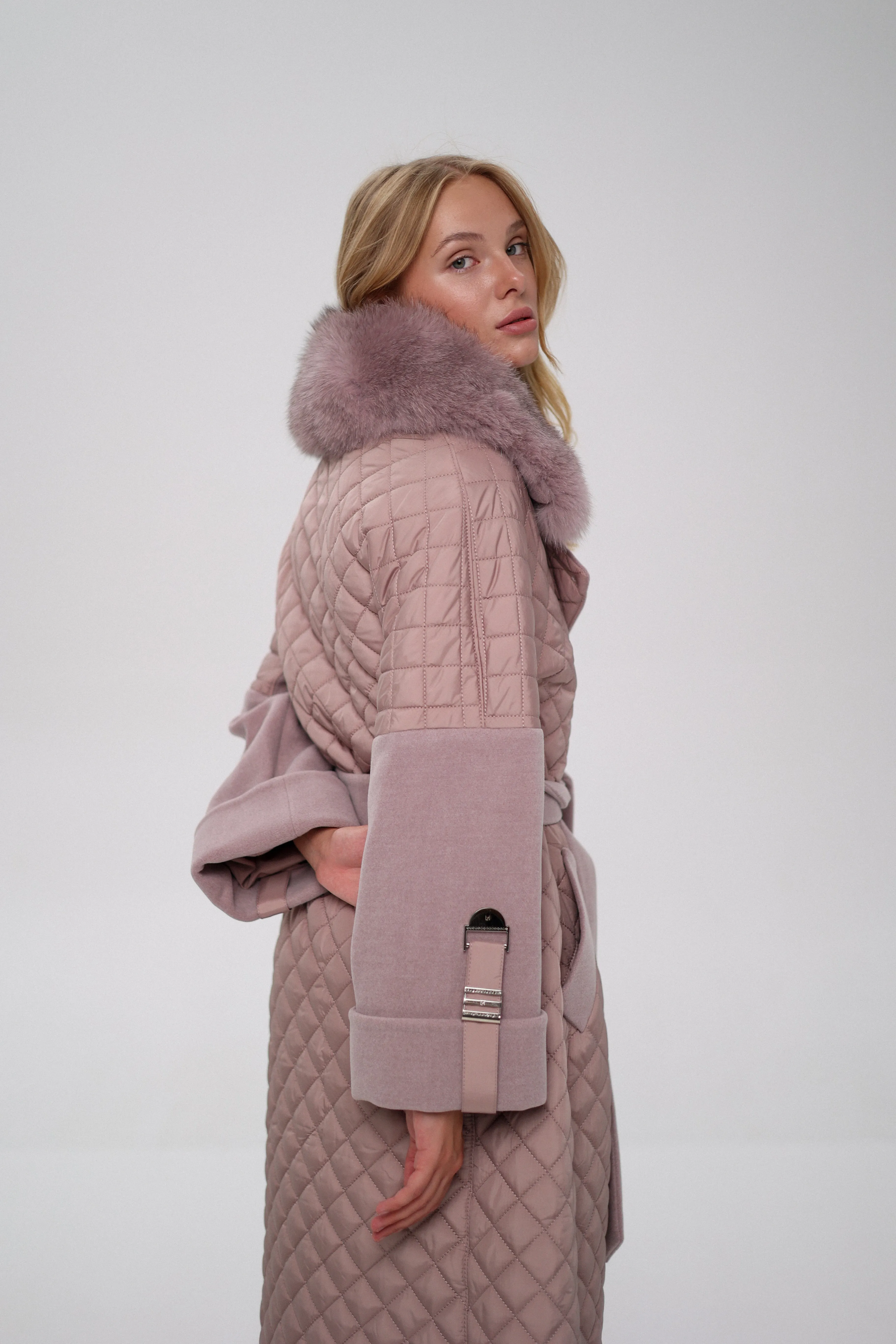 Sienna Genuine Polar Fox Fur Trim Coat