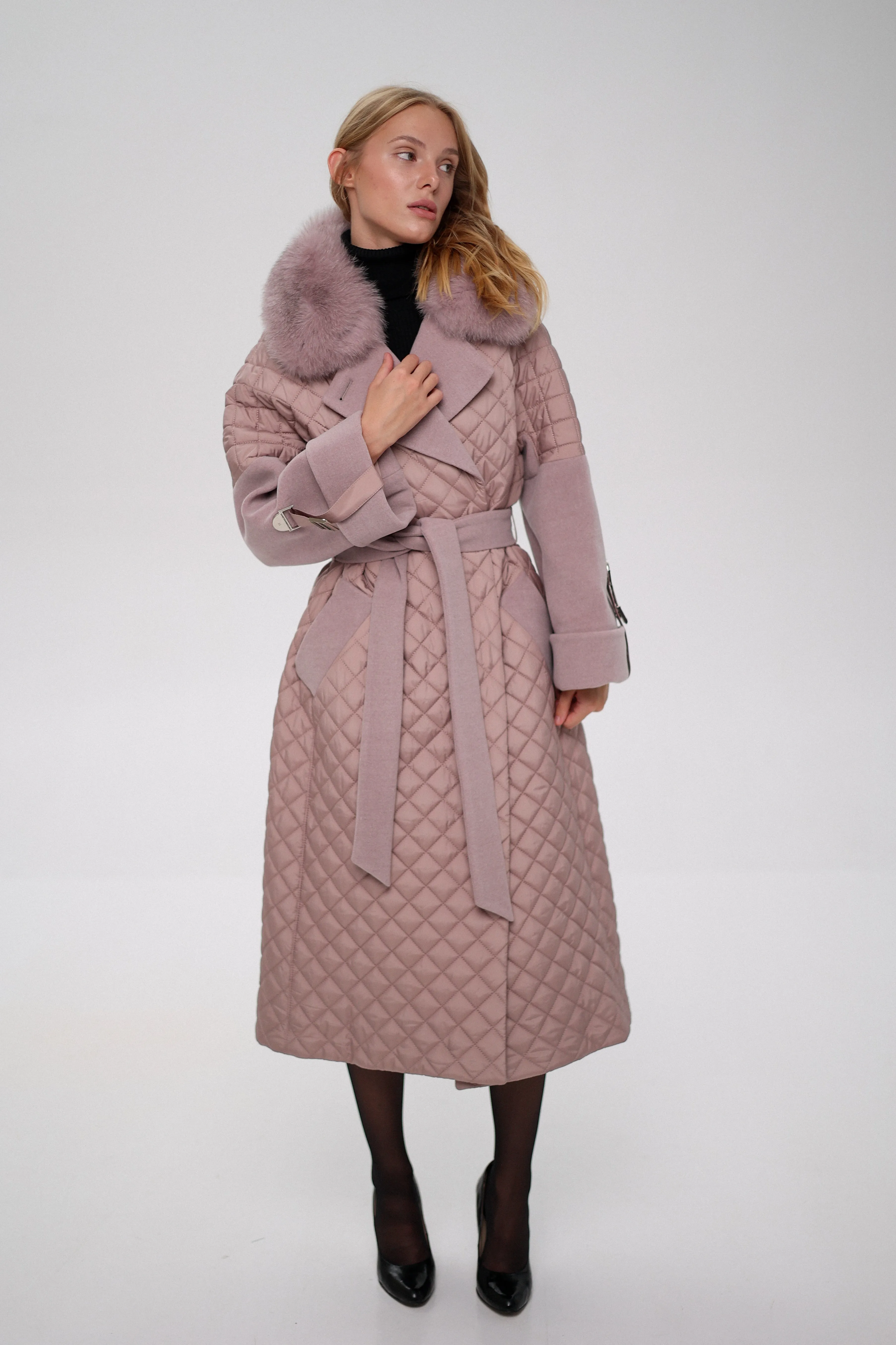 Sienna Genuine Polar Fox Fur Trim Coat