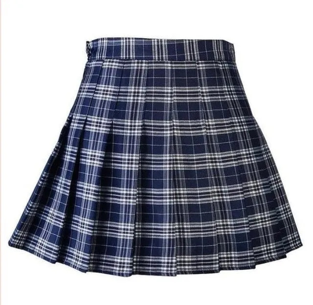 Summer High Waist College Pleated Skirt