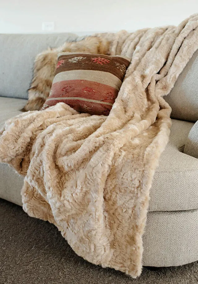 Vintage Persian Lamb Faux Fur Throws