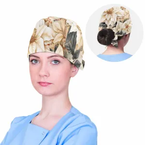 whitepoinsettia  Scrub Cap