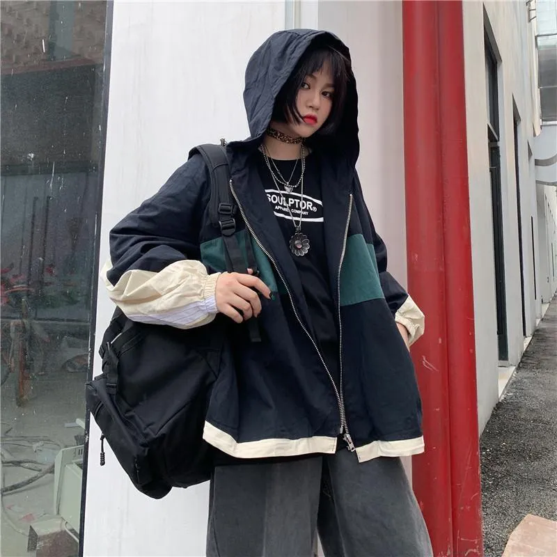 Windbreaker Teenage Fashion Hooded Oversized Jacket