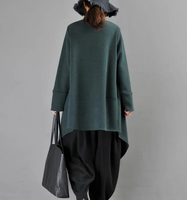 Women Cloak Coat Handmade Long loose Women Wool Coat Jacket