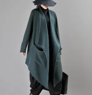 Women Cloak Coat Handmade Long loose Women Wool Coat Jacket