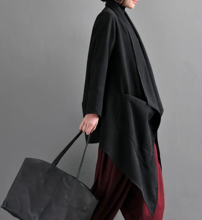 Women Cloak Coat Handmade Long loose Women Wool Coat Jacket